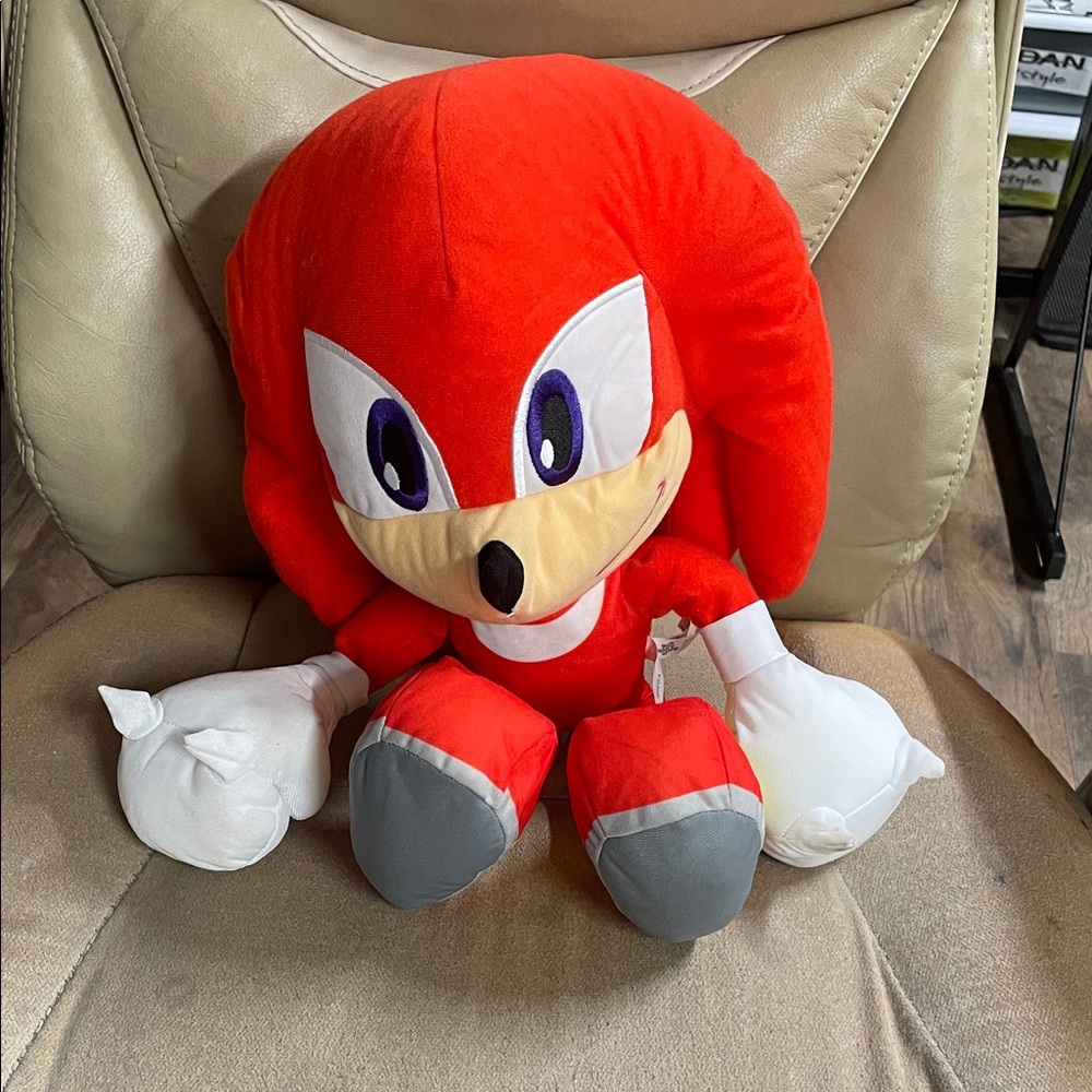 Plush Red Knuckles-Inspired Stuffed Toy - Soft Character Plushie